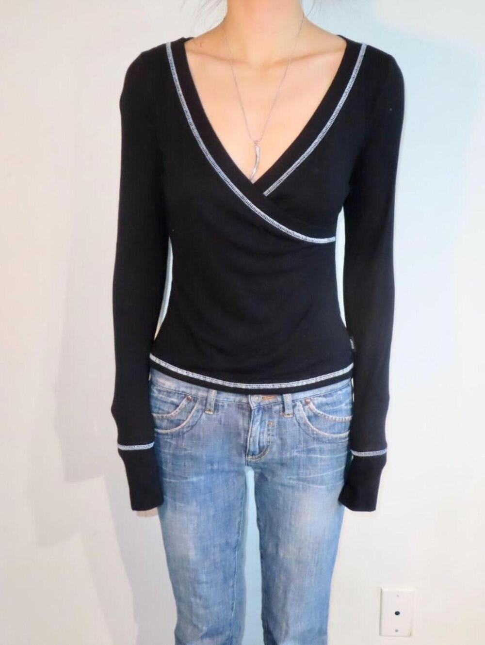 Women's Black and Navy Shirt